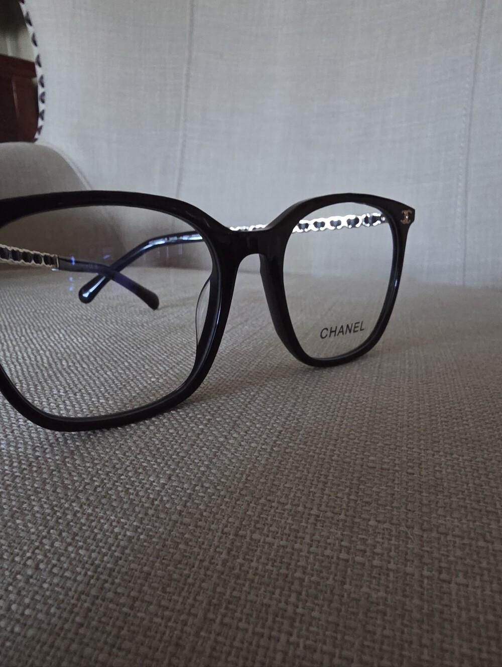 NWOT Chanel Black Square Clear Framed Eyeglasses CH345 54-20-145 - Picture 7 of 14